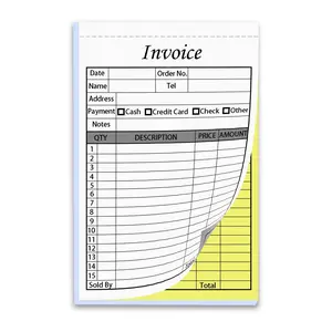 50 Sets Invoice Receipt Book for Small Business, 5.5 x 8.3 in Receipt Book with Carbon Copies - White/Yellow