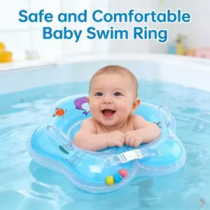 Newborn Baby Swimming Ring, Anti-Choking Safety Design, Dual Air Cushion Thickened Material, Adjustable Neck Support, Secure & Comfortable