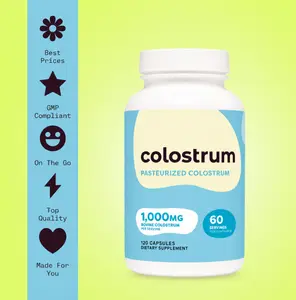 Colostrum Capsules - 1000mg Pasteurized Bovine Colostrum - 60 Servings - Health Probiotics & Antioxidant Drink - Dietary Supplement