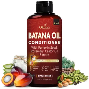 Okaga Batana Oil Conditioner - Support Hair Growth, Hydration, & Shine - 8 in 1 Formula of Natural & Organic Ingredients for Healthy Hair - (300 mL)
