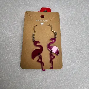 77) Fuchsia Flamingo Earrings Acrylic
