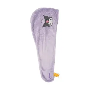 SANLI Kuromi Coral Fleece Hair Drying Towel Super Absorbent Quick Dry 25x65cm