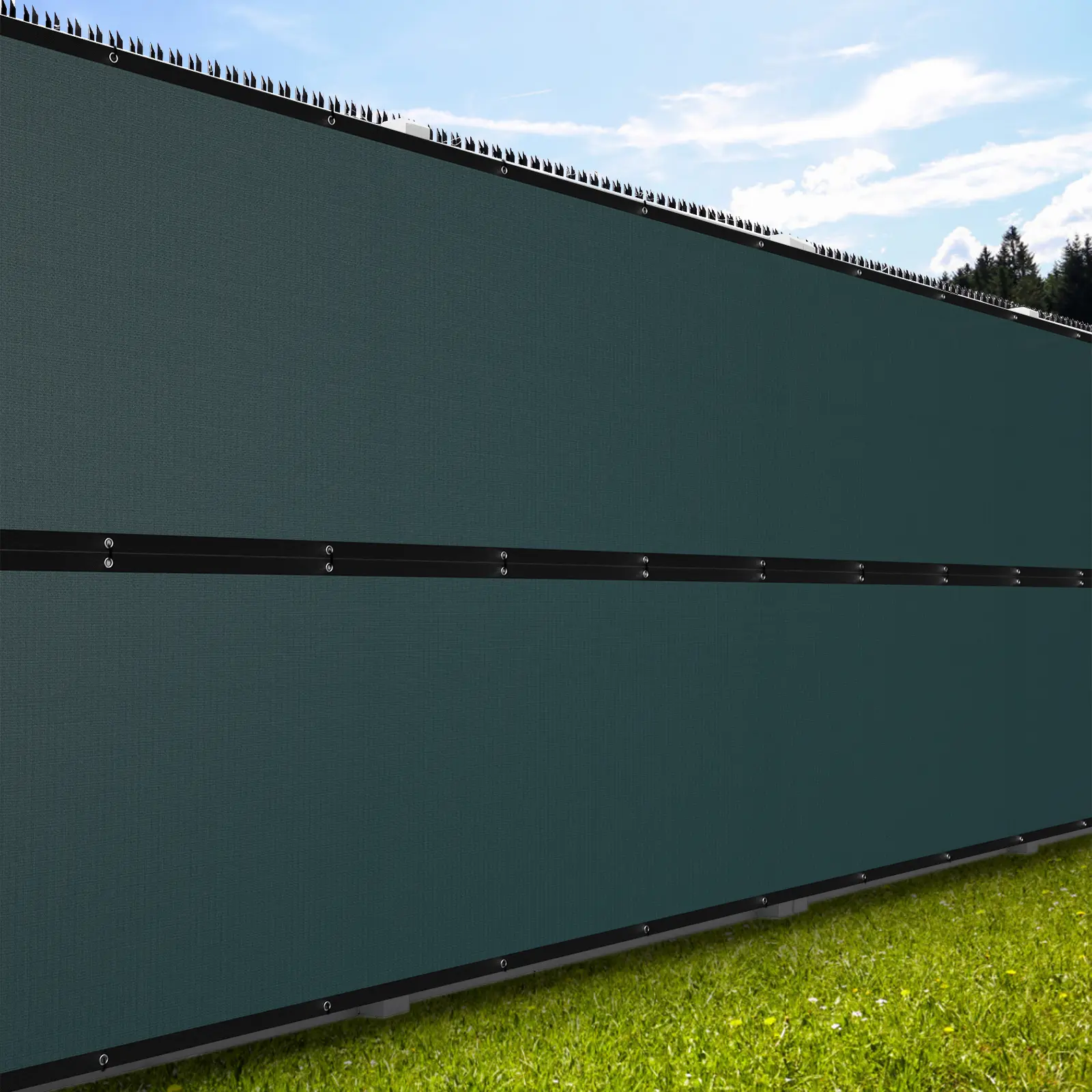 8' x 50' Green Fence Privacy Screen with Grommets, Outdoor Patio Sunshade Windscreen Shade Cover for Garden Pool Deck Balcony Wall