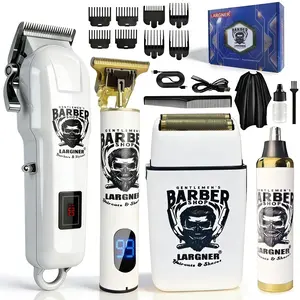 Professional Hair Clipper & Shaver Set, 1 Set Rechargeable Hair Trimmer & Shaver & Accessories, Great Gifts for Father, Husband and Boyfriend