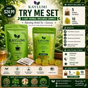 Kaylumi Mini herbal Tea & Gummies Sample Pack - 10 gummies and 5pcs tea bags