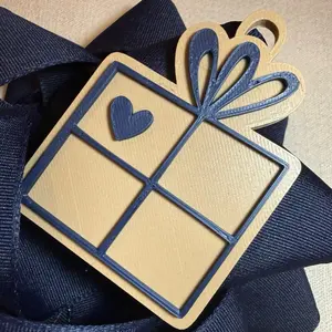Navy Gift Box Tag with Heart Detail for Special Occasions - color customization available