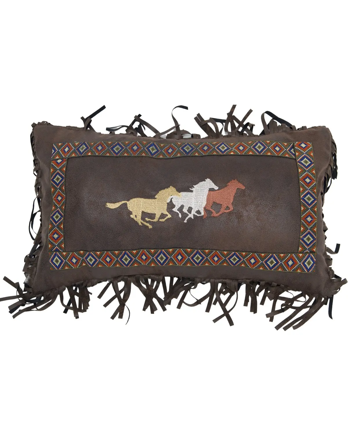Carstens Home Unisex Three Horses Fringe Pillow - Jb6620