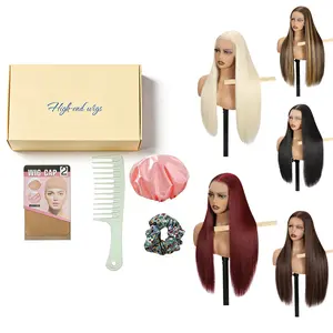 ERQQ HAIR 30inch/76cm 13x6 HD Synthetic Lace Front Wig for Women Long Straight Multiple Colors Wig 220% Density Pre Plucked Natural Hairline Synthetic Heat Resistant Fiber for Daily Party Use  Hd Wigs