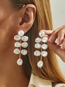 Baroque Faux Pearl Earrings Set, Forest Wedding Style, French Vintage, Light Dress Party, Art Exhibition, Casual Daily Wear
