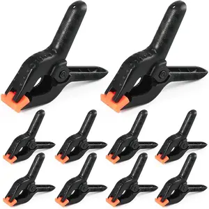 10 count Spring Clamps,  4.5 Inch Large Plastic Spring Clips Clamps Heavy Duty Woodworking Clamps for Crafts Balloon Arch Photography Backdrop Stand Pool Cover Clips