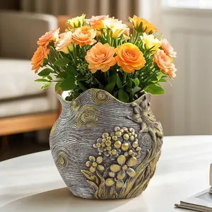 Lightweight, eco-friendly and durable handmade flower vase, petal-shaped plant pot - a cute flower pot suitable for indoor plants, a decorative pot with drainage holes, an interesting and unique pot for succulents / snake plants / cacti