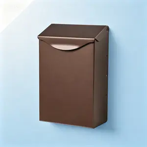 Vertical Wall-Mounted Mailbox for Outside, Rust-Resistant Galvanized Steel, Small Bronze Mail Box, Metal Mailbox with Lock, Durable Weather-Resistant Mailbox for Home