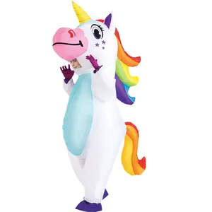 Adult Unisex Inflatable White Unicorn Halloween Costume Menswear Clothing
