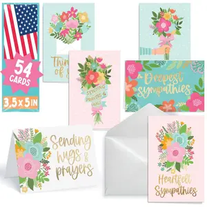 54 Sympathy Cards for Loss – Blank Condolence & 'I'm Sorry for Your Loss' Cards with Envelopes – Heartfelt Bereavement Cards Bulk