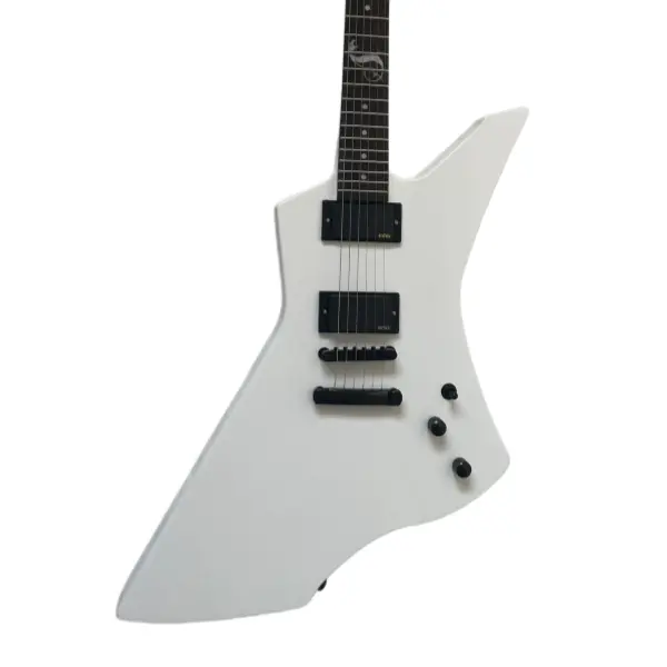 Snakebyte Electric Guitar - Active Pickups, White Finish, Mahogany Wood Body, Rosewood Fingerboard, Musical Instruments & Accessories Music Gear