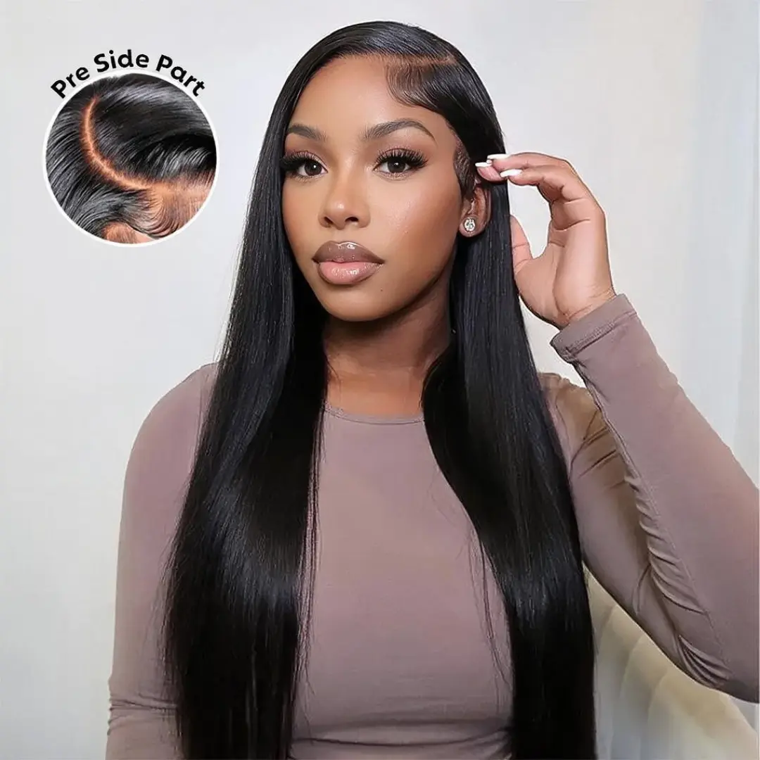 [28''=$159] Glueless Lace Frontal Wig Human Hair 180% Density 7x5 Pre-Cut Pre-Bleached Knotless Left Side Part 13x6 Middle Part Wig 250% Density With Drawstring Headband Compatible Wig for Black Women, Beginner-Friendly #summerwins, Wigs Human Hair