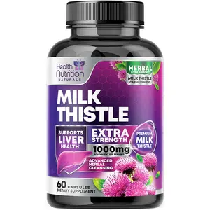 Milk Thistle Supplement - Liver Cleanse Detox & Repair Formula 1000mg with Dandelion - Nature's Herbal Milk Thistle Extract Supplements w/Silymarin Marianum, Supports Liver Health - 60 Capsules