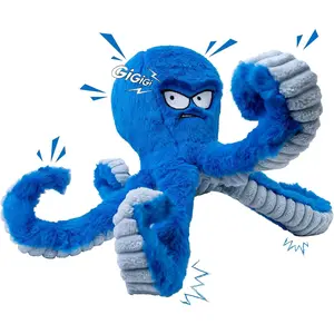 LEGEND SANDY Dog Toys for Aggressive Chewers, Large Dog Toys to Keep Them Busy, Interactive Dog Toys, Squeaky Dog Toys, Tug of War Dog Toy, Crinkle Dog Toy (Blue Octopus)