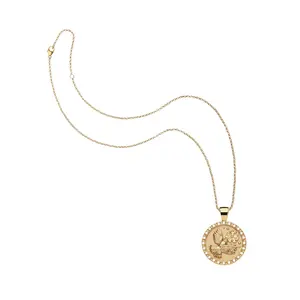 Joy Chickadee Small Embellished Pendant Coin 16-18" Classic Rolo