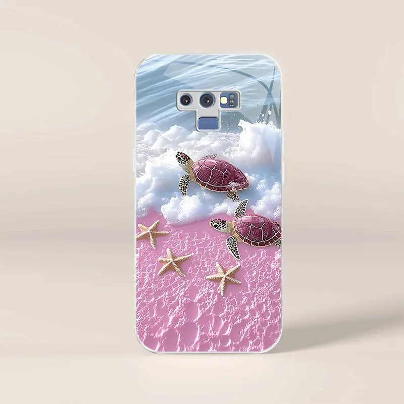 Cute tropical summer vacation phone case, clear coastal island ocean bumper for Galaxy Note9 — 975
