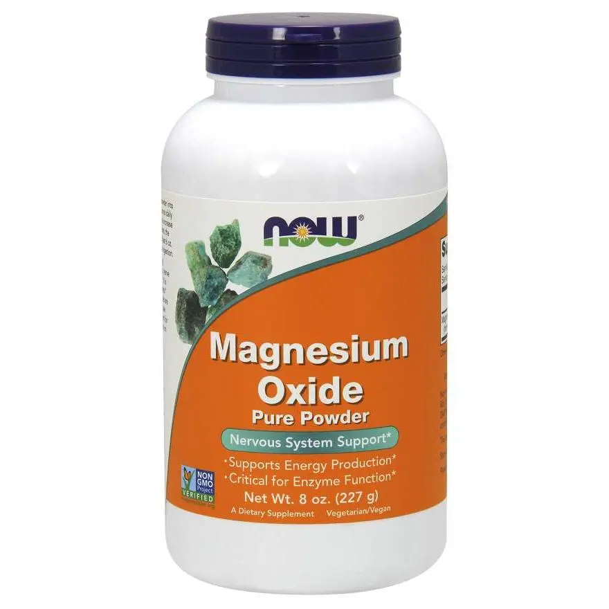 NOW Magnesium Oxide Pure Powder, 8 oz
