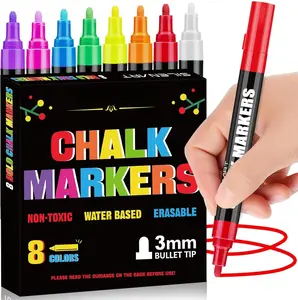 Chalk Markers for Blackboard, Window Marker for  Erasable Liquid Chalk Pen for ChalkBoard Windows Glass Menu Board - Pack, Multicolor