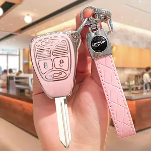 Car Key Case, Soft TPU Car Key Cover, Key Protector for Jeep Wrangler Cherokee Renegade, Car Key Accessory, Car Key Holder, Car Accessories for Women & Men