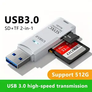 Mini High Speed 2 In 1 Multi Card Reader USB 3.0 Micro SD TF Card Memory Flash Drive Adapter