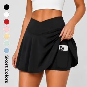 Navneet Women Tennis Skirts with Shorts Pockets High Waisted Pleated Athletic Skorts for Women Golf Skirt Workout Running Activewear Cute Mini Skort for Pickleball Yoga Gym Casual Summer Outfit Stretchy Lightweight Built-In Shorts Tummy Control