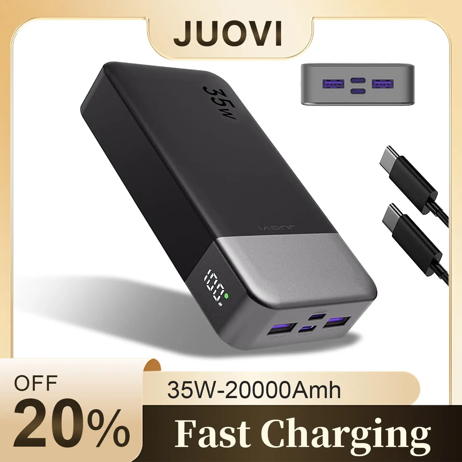Portable Charger Power Bank 20000mAh, 35W Portable Charger, Battery Pack Fast Charging, Fast Charging with LED Display for iPhone 16 15 14, Galaxy, Tablet, Switch, etc