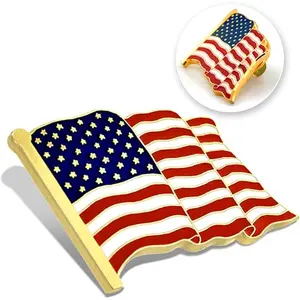 American Flag Enamel Lapel Pins USA Flag Pin Clip