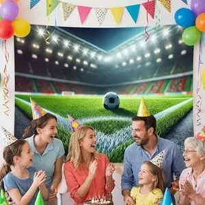 1 PC 2D Flat Banner Backdrop Soccer Stadium Sports Theme Photography Prop For Party Decor Event Background