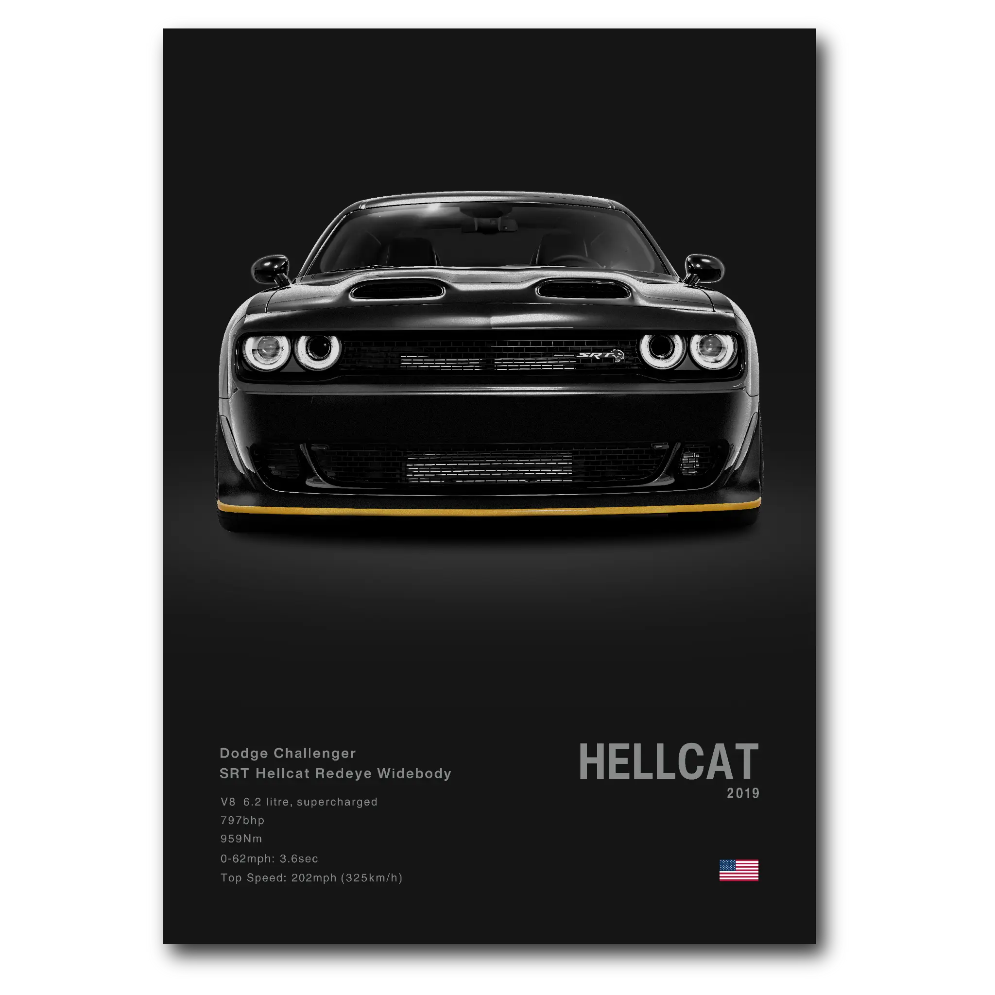Dodge Challenger SRT Hellcat - POSTER NO FRAME