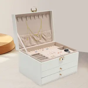 Watch Box Case for Men Women, Men's Jewelry Organizer Watch Holder Display Case with Drawer, PU Watch Storage Box with Pillow  Christmas Gift Jewellery