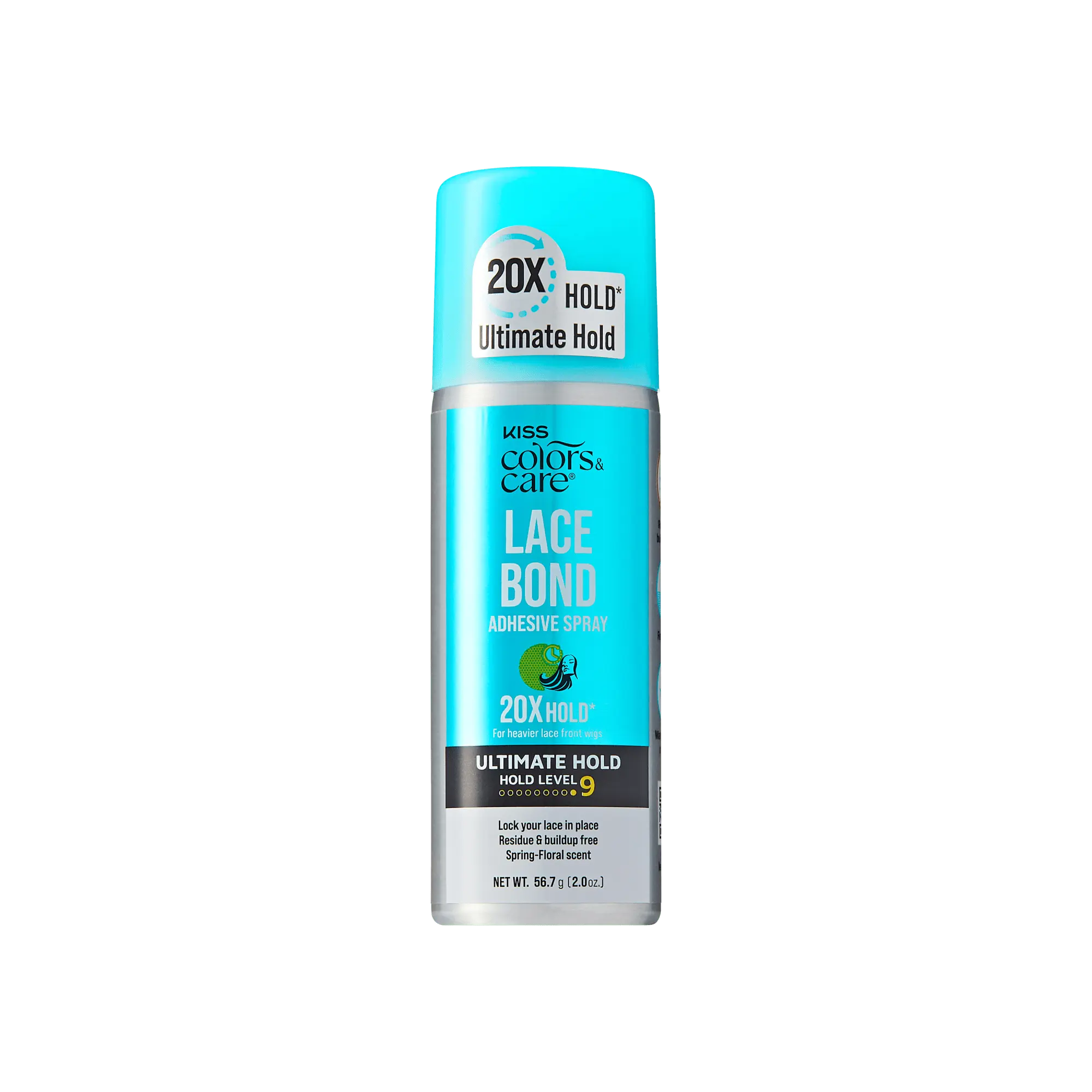 Kiss Colors & Care Lace Bond Spray | Ultimate Hold, Wig Adhesive Spray, Wig Glue, Travel Size, 2 oz, Hair Care