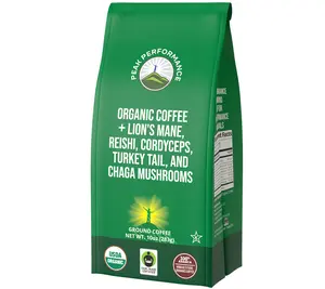 Organic Mushroom Coffee Premium Medium Roast Ground Bags. Great Tasting (Unlike Cheap Instant Coffee). With Lion's Mane, Reishi, Cordyceps, Turkey Tail, and Chaga Mushrooms. High Altitude + Low Acid