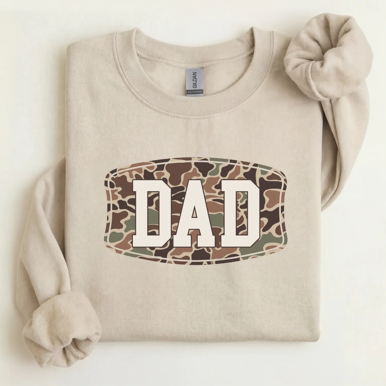Camo Dad Sweatshirt, Funny Camouflage Graphic Crewneck, Father’s Day Gift for Fathers, Cool Streetwear Style, Trendy Apparel for Men