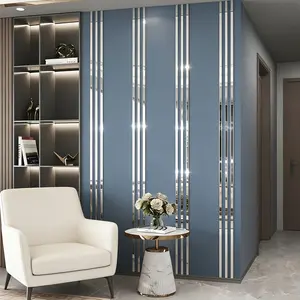 10 pieces of silver acrylic mirror wall art stickers | 3x50cm self-adhesive waistline decorative strip, easy to install without holes, very suitable for living rooms, bedrooms, ceiling frames, TV background walls