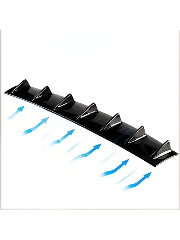 7-Fin Black Universal Fit Rear Bumper Diffuser Strip - Automotive Car Accessories, Accessories for Car, Sporty Look, Subtle Aerodynamic Boost, Quick Installation, Scratch-Resistant, Impact-Resistant, High-Quality Mounting Tape for Daily Use, 7-Fin Shape