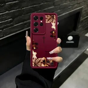 Vintage Floral Aesthetics Lanyard Phone Shell Christian Psalms 46:5 Cross for iPhone Samsung 17Pro Max Air 16 15Plus 14 13 12 11 XR XS Galaxy S25 S24 S23 S22 A71 A56 A55 A54 A53 A52 Matte Finish Anti Drop Bumper Religious Birthday Gift For Her