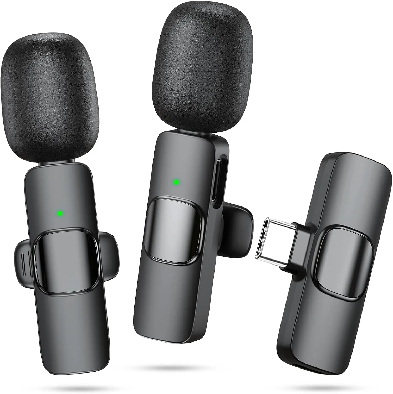 Wireless Mini Microphone for iPhone 15-17 iPad Pack Plug-Play Lavalier Clip-on Mic for Recording Live Streaming Podcast Facebook YouTube Vlog 6H Battery 65ft Transmission