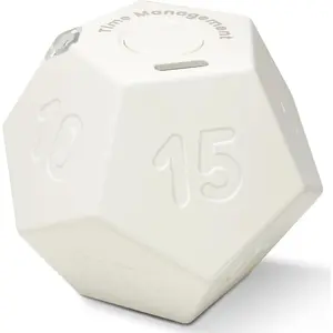 X-TIM26 Cube Pomodoro Timer, Rechargeable Small Cute Time Management Tool, for Classroom & Kids, Kitchen Cooking Use (Floral White)