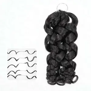 QVR French Curly Crochet Hair Natural Black Machine Made Feather Crochet Human Hair Extension TikTokShopHolidayHaul