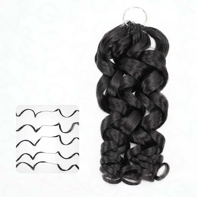 QVR French Curly Crochet Hair Natural Black Machine Made Feather Crochet Human Hair Extension TikTokShopHolidayHaul