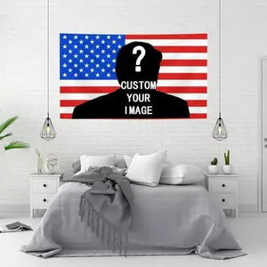 Custom Pink American Flag Tapestry Wall Hanging - Personalized Photo Design, Funny, Polyester, Weatherproof, Portrait Print for Bedroom, Home Living Room Decoration, Gift