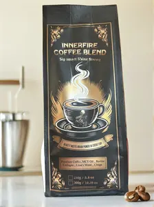 INNERFIRE COFFEE BLEND - Sip Smart Shine Strong with Premium Coffee MCT Oil Bovine Collagen Lion's Mane & Chaga 250g/8.8 oz