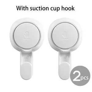 Suction cup shower hooks are suitable for loofah scoops, robes, towels, heavy-duty (2-pack) waterproof, and reusable vacuum suction cup hooks are suitable for bathroom kitchens