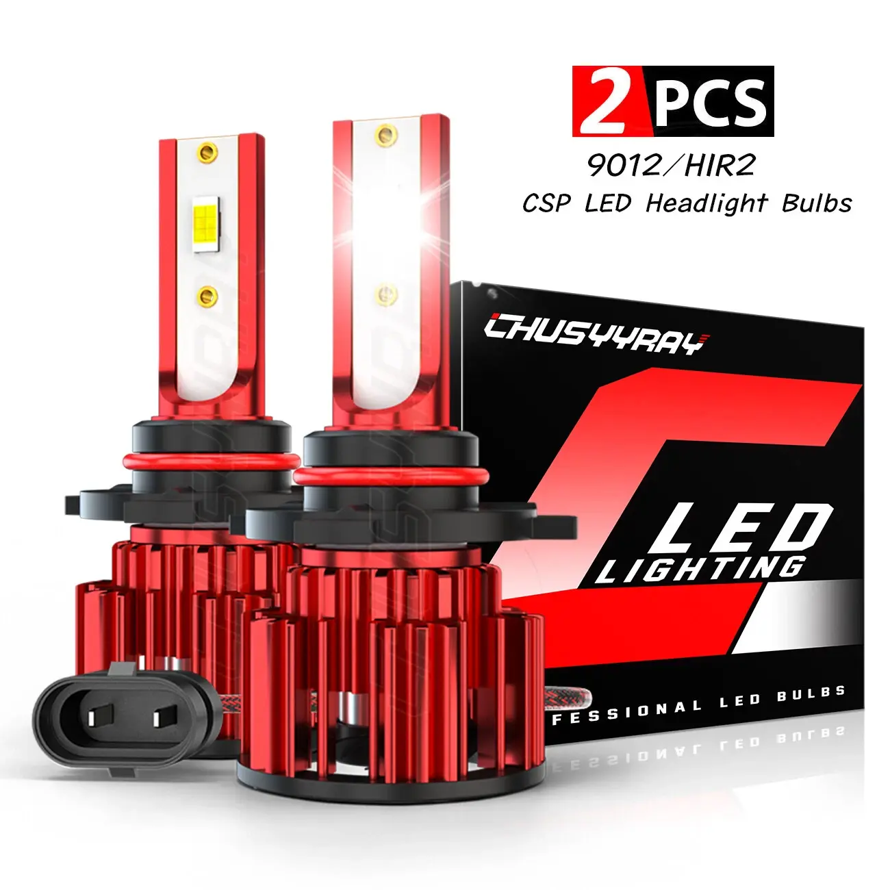 10000K 9012 HIR2 LED Headlight Bulbs Kit High Low Beam Super Bright Combo White High Brightness Csp Led Headlamp