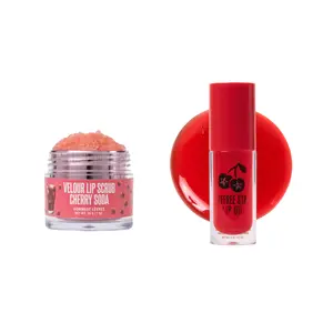 Cherry Lip Fantasy - Velour Lip Scrub Cherry Soda & Lip Oil Cherry Popsicle