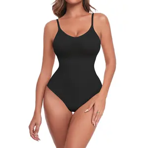 Shapewear Bodysuit for Women Tummy Control Thong Square Neck Body Suits Tank Seamless Body Shaper Fabric Fit Nylon Soft